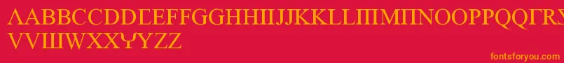 EmpiricRoman Font – Orange Fonts on Red Background