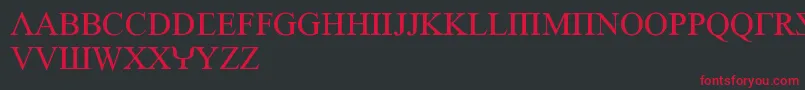 フォントEmpiricRoman – 黒い背景に赤い文字