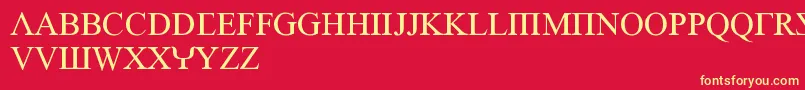 EmpiricRoman Font – Yellow Fonts on Red Background