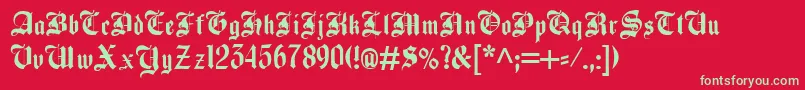 BeckettKanzlei Font – Green Fonts on Red Background