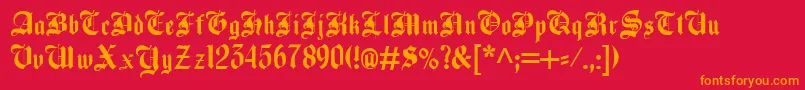 BeckettKanzlei Font – Orange Fonts on Red Background