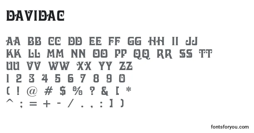 Schriftart Davidac – Alphabet, Zahlen, spezielle Symbole