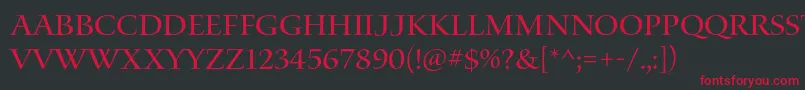WaterstitlingproRg Font – Red Fonts on Black Background