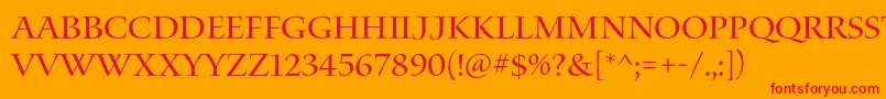 WaterstitlingproRg Font – Red Fonts on Orange Background