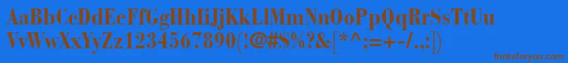 BauerBodoniBoldCondensed Font – Brown Fonts on Blue Background