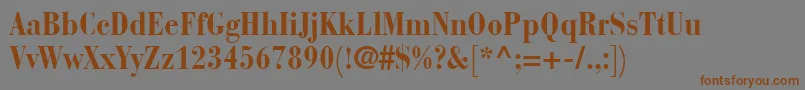 BauerBodoniBoldCondensed Font – Brown Fonts on Gray Background