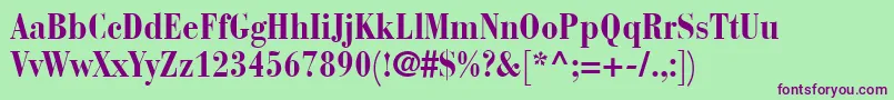 BauerBodoniBoldCondensed Font – Purple Fonts on Green Background