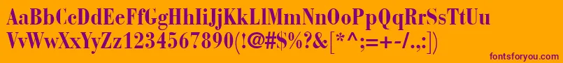 BauerBodoniBoldCondensed Font – Purple Fonts on Orange Background