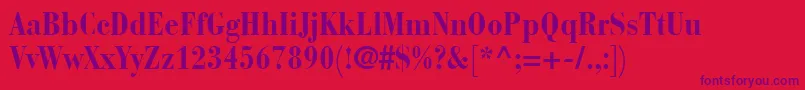 BauerBodoniBoldCondensed Font – Purple Fonts on Red Background