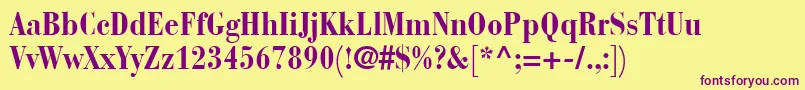 BauerBodoniBoldCondensed Font – Purple Fonts on Yellow Background
