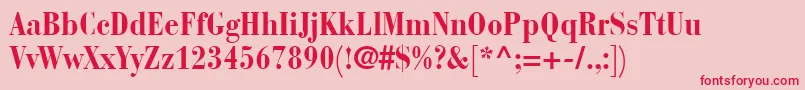 BauerBodoniBoldCondensed Font – Red Fonts on Pink Background