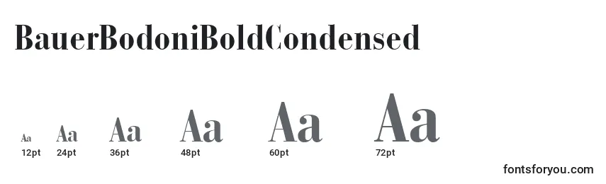 BauerBodoniBoldCondensed Font Sizes
