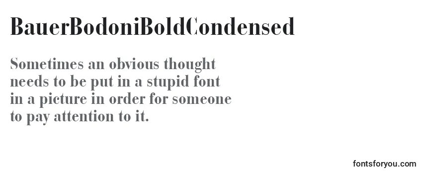 Review of the BauerBodoniBoldCondensed Font