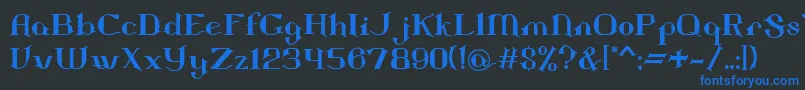 Landon Font – Blue Fonts on Black Background