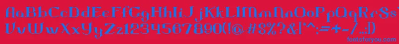 Landon Font – Blue Fonts on Red Background