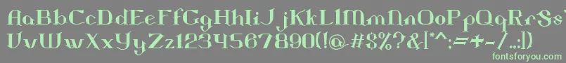 Landon Font – Green Fonts on Gray Background