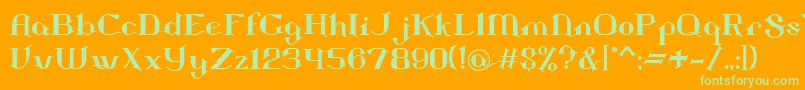 Landon Font – Green Fonts on Orange Background