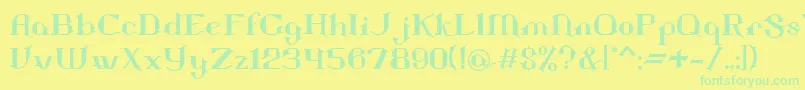 Landon Font – Green Fonts on Yellow Background