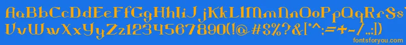 Landon Font – Orange Fonts on Blue Background