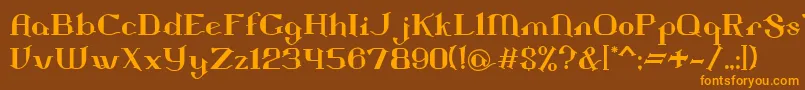 Landon-Schriftart – Orangefarbene Schriften auf braunem Hintergrund
