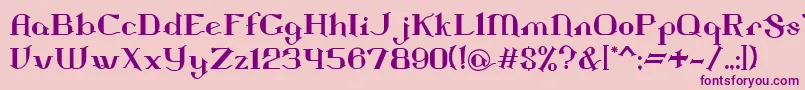 Landon-Schriftart – Violette Schriften auf rosa Hintergrund
