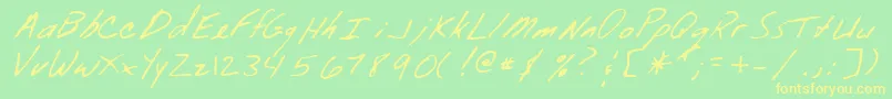 WendleRegular Font – Yellow Fonts on Green Background