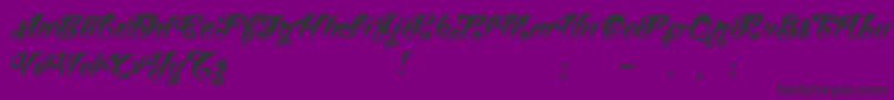 フォントVtcTattooscriptthree – 紫の背景に黒い文字