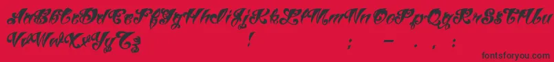 VtcTattooscriptthree Font – Black Fonts on Red Background