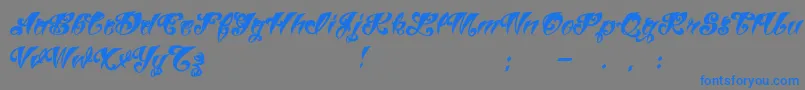 VtcTattooscriptthree Font – Blue Fonts on Gray Background