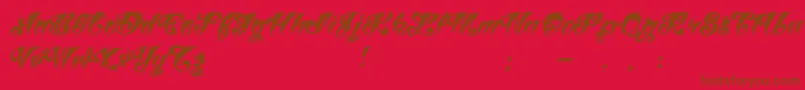 VtcTattooscriptthree Font – Brown Fonts on Red Background