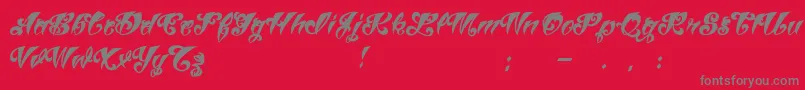 VtcTattooscriptthree Font – Gray Fonts on Red Background