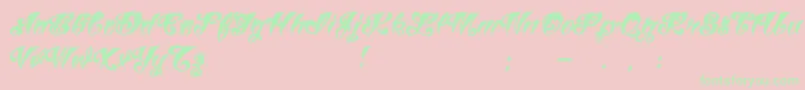 VtcTattooscriptthree Font – Green Fonts on Pink Background