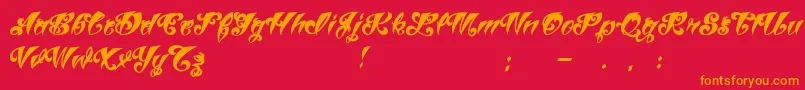 VtcTattooscriptthree Font – Orange Fonts on Red Background