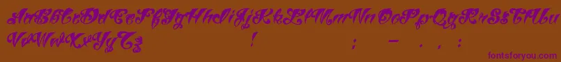 VtcTattooscriptthree Font – Purple Fonts on Brown Background