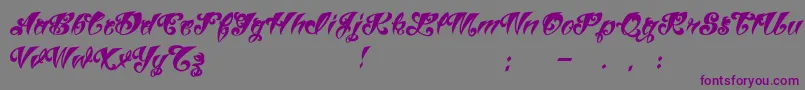VtcTattooscriptthree Font – Purple Fonts on Gray Background
