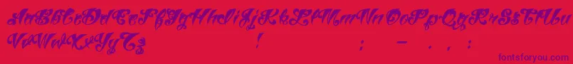VtcTattooscriptthree Font – Purple Fonts on Red Background