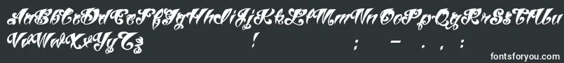 Шрифт VtcTattooscriptthree – белые шрифты на чёрном фоне