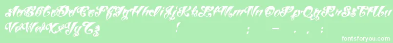 VtcTattooscriptthree Font – White Fonts on Green Background