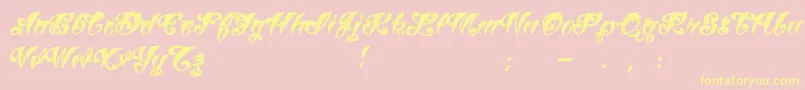 VtcTattooscriptthree-Schriftart – Gelbe Schriften auf rosa Hintergrund