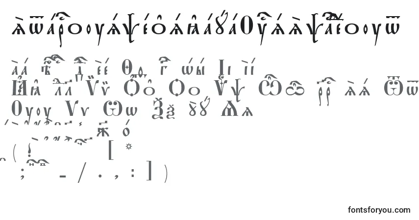 A fonte StarouspenskayaUcsSpacedout – alfabeto, números, caracteres especiais