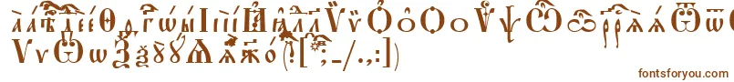 StarouspenskayaUcsSpacedout-fontti – ruskeat fontit valkoisella taustalla
