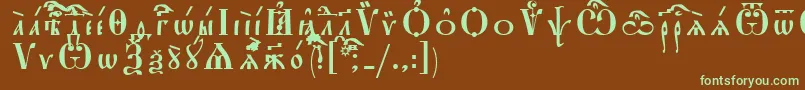 StarouspenskayaUcsSpacedout Font – Green Fonts on Brown Background