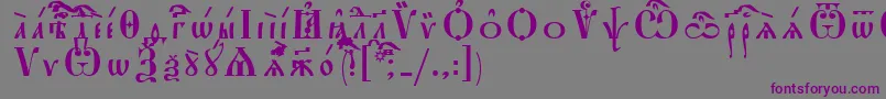 StarouspenskayaUcsSpacedout-fontti – violetit fontit harmaalla taustalla