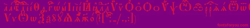 StarouspenskayaUcsSpacedout Font – Red Fonts on Purple Background