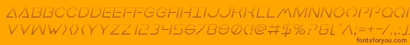 Fonte Earthorbitergradital – fontes marrons em um fundo laranja