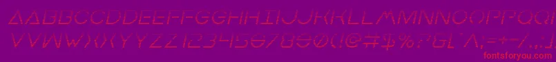 Fonte Earthorbitergradital – fontes vermelhas em um fundo violeta