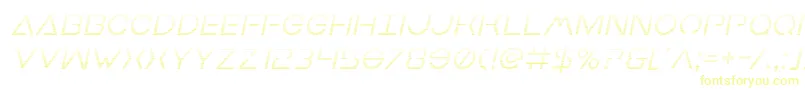 Earthorbitergradital-Schriftart – Gelbe Schriften auf weißem Hintergrund