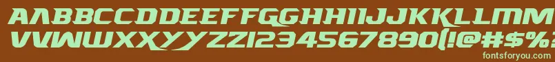 Borgsquadexpand-fontti – vihreät fontit ruskealla taustalla