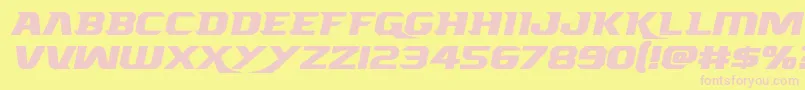 フォントBorgsquadexpand – ピンクのフォント、黄色の背景