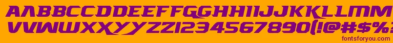 Borgsquadexpand Font – Purple Fonts on Orange Background